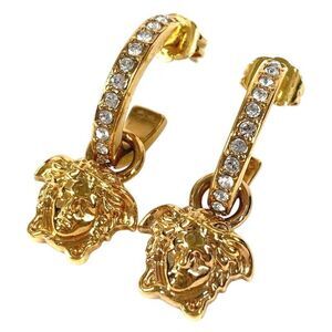 VERSACE Earrings Medusa Logo Metal Gold